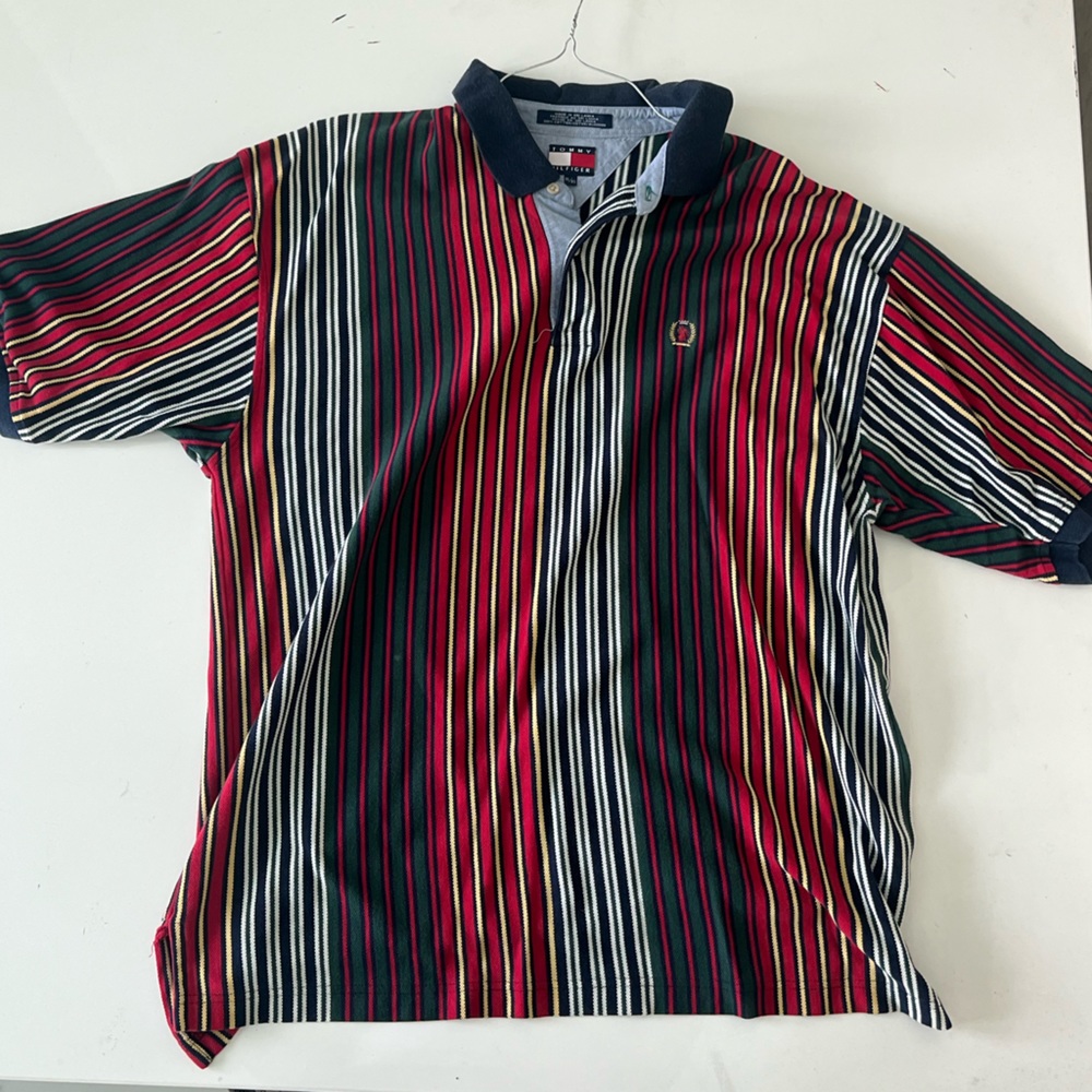 Tommy Hilfiger Polo Shirt in Red Green, Men's (Size X-Large)